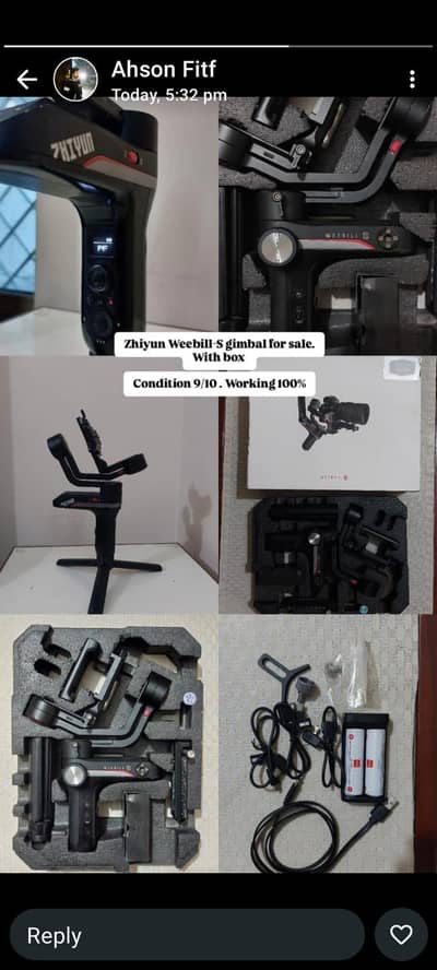 Zhiyun Weebill-S gimbal for sale.