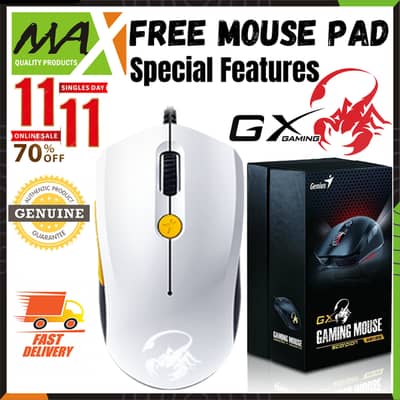 RGB Genius GX Gaming Mouse With Free GX Gaming Scorpion Mouse Pad.