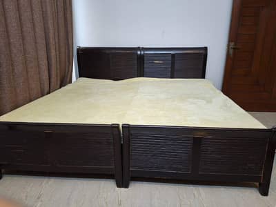 Pair of Single Bed | Solid Wooden Frame | Excellent Condition