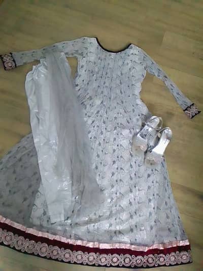 grey maxi 3 peice suit