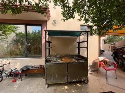 Iron Food Stall Counter with Shade (Heavy Duty) contact  03074251629