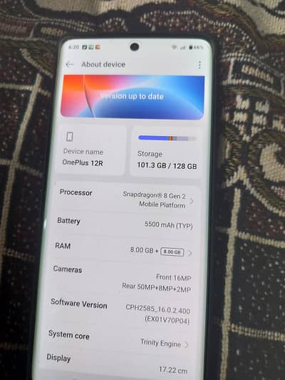 one plus 12R 8+8 128GB
