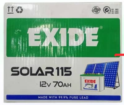 Exide  solar 1115 betray with warranty  3 months