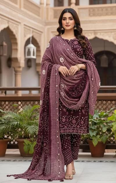 3pcs women unstitched suit free delivery all Pakistan