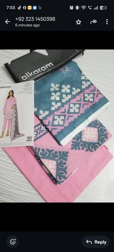 AL Karam fabrics lawn 3 piece suit  read description