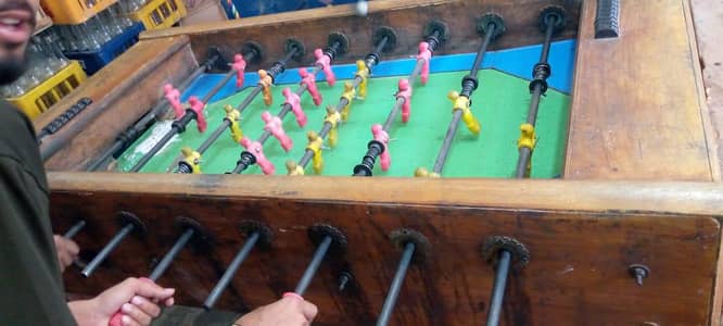 foosball table and stylish and wood