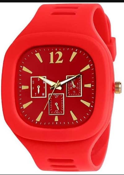 men's silicon analoge fashionable watch,Red