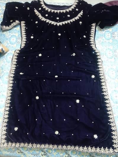 Zardozi work velvet  suit plm colour