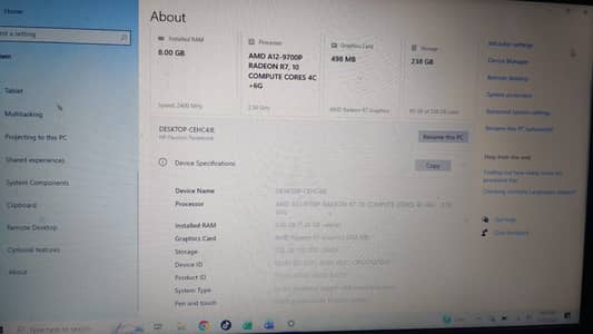 HP AMD A12-9700P RADEON R7 LEPTOP