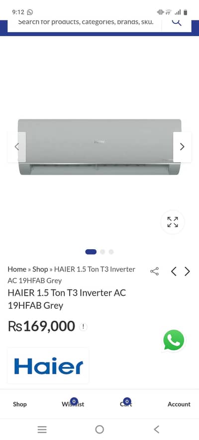haier 1.5 ton t3  ac new model brand new box pack with warranty card