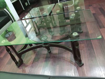 Center table with 2 (1+1) side tables