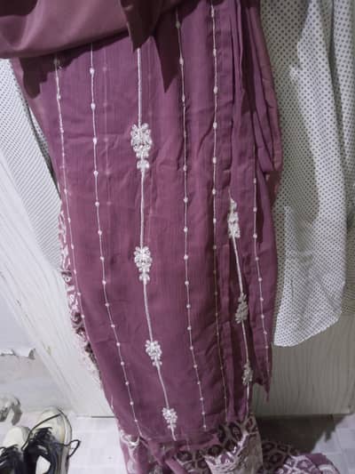 chiffon thread  work maxi large size