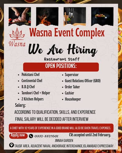 want Restaurant Staff