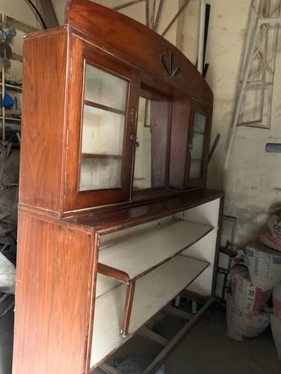Dresser with mirrorr,books and crockery shelves