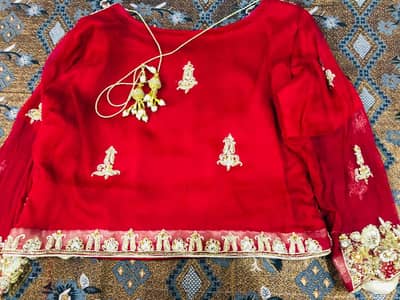 Bridal lehenga with jewelry