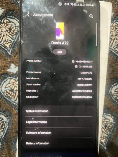 Samsung A72 lush piece