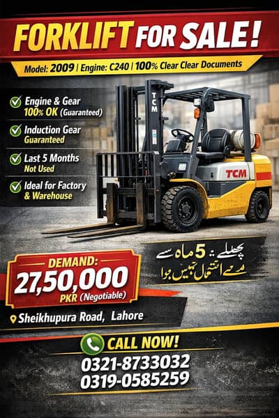 TCM Forklift C240 injion demand 2750k 2029 model with docoment