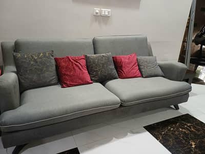 Elegant Grey Fabric Sofa set with cushions-Comfortable and Stylish