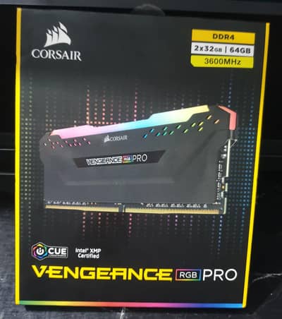 CORSAIR VENGEANCE RGB PRO 64GB (2 x 32GB) DDR4 RAM 3600MHz