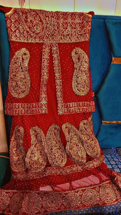 Embroided shirt with net duppata