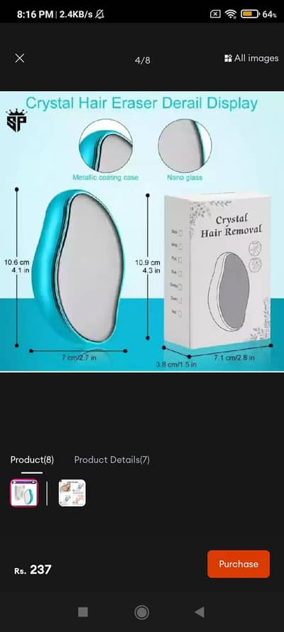 Cristal hair removal epilator