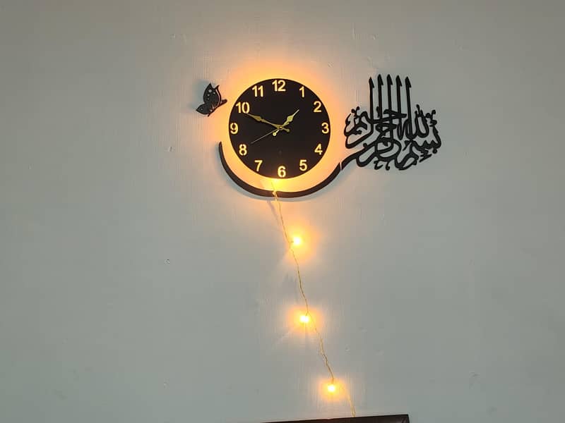 fancy wall clock with light 0