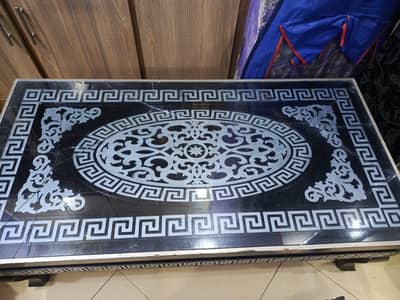 Wooden Center Table - Grey and Black Table Best For Office Or Home