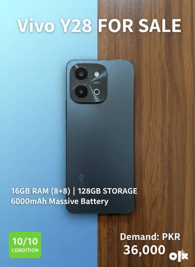 Vivo Y28 | 16GB (8+8) RAM | 128GB ROM | 6000mAh | 10/10 Condition