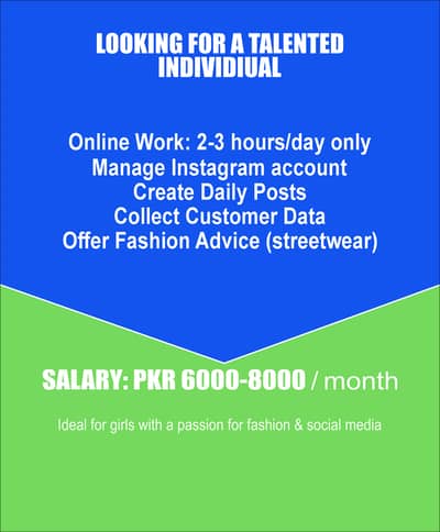 We are looking for a creative and motivated female candidate to handle