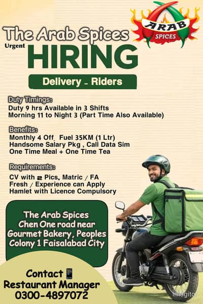 Urgent Hiring Delivery Riders