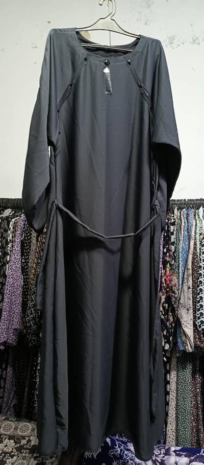 Casual abaya with side belt and chunat bazu new trendy 2026