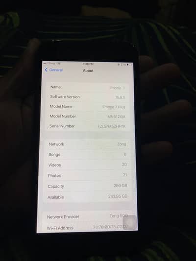 iPhone 7 Plus 256 gb PTA approved