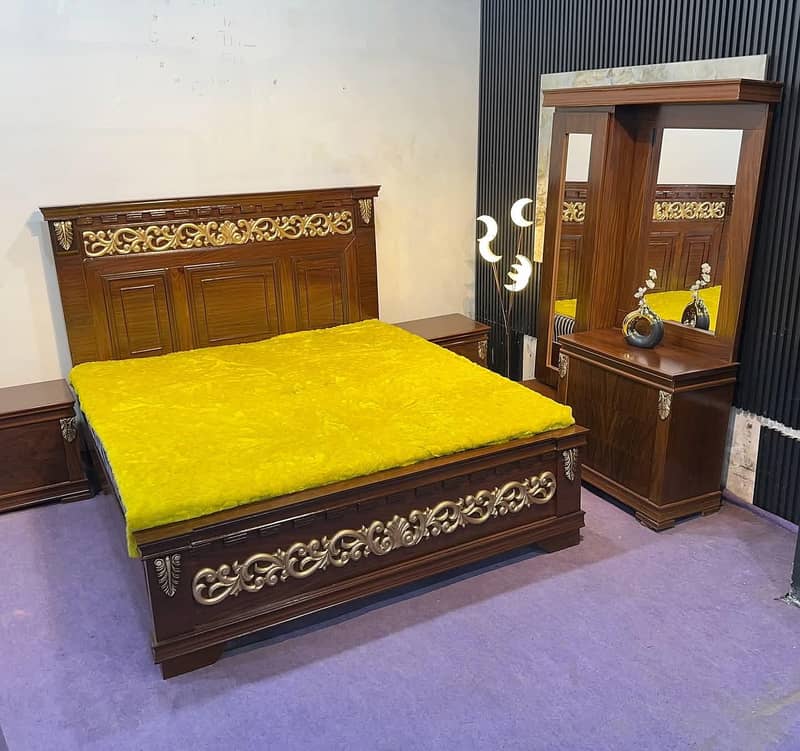 Bed, Two side table one Dressing 18