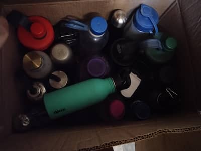 New & slightly used 20 water bottle & shaker botle in reasonable priz
