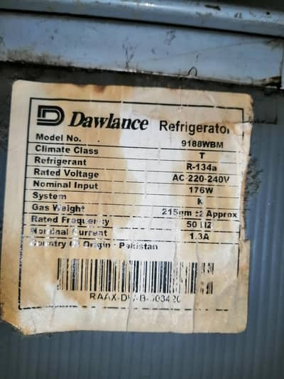 Dawlance large size refrigerator