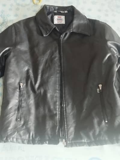 Leather Jacket Levis Original Black Color Large