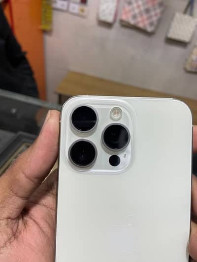 iphone 15 promax 256 gb white clr 88 bh with box & cable jv