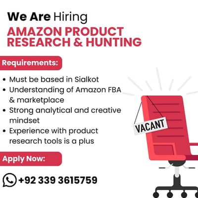 Amazon JOB | Amazon Product Research & Hunting | Hiring for Amazon