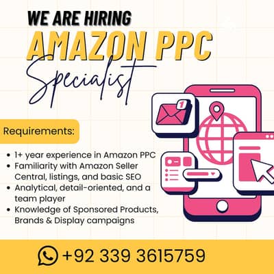 Amazon PPC job | We are hiring Amazon PPC Specialist | Amazon JOB