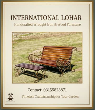 Park Bench PVC & wooden Cast Wrought Iron-Oak Garden bench-Park bench
