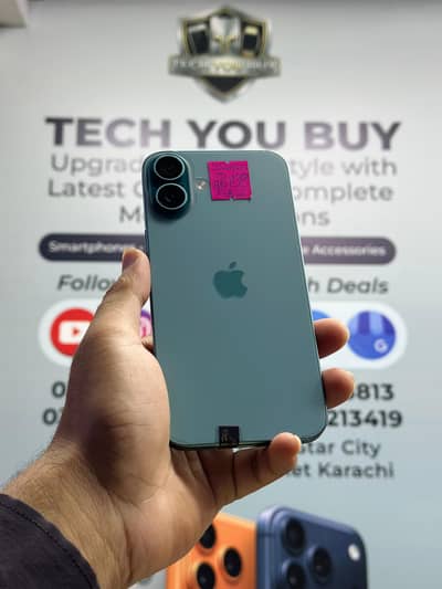 Iphone 16 Plus 256GB Non Pta Teal Color 10/10 Water Pack