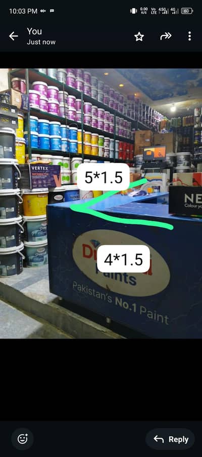 L shape shop counter