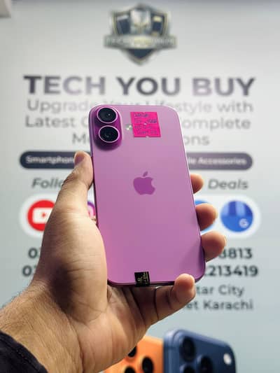 Iphone 16 128GB Pink Non Pta 10/10 Water Pack Battery 100%