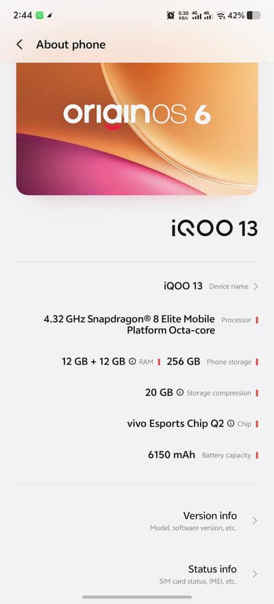 Iqoo 13 officially pta approved 12+12/256