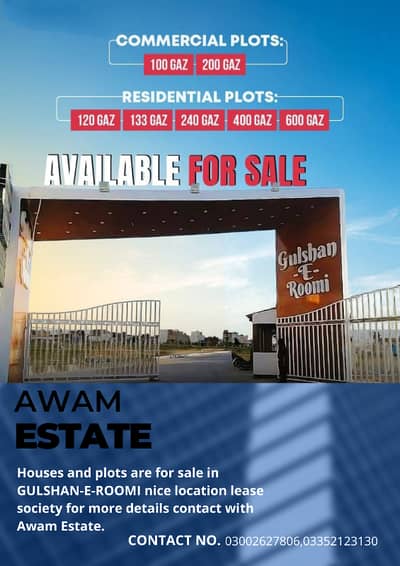 Plot available for sale in GULSHAN-E-ROOMI