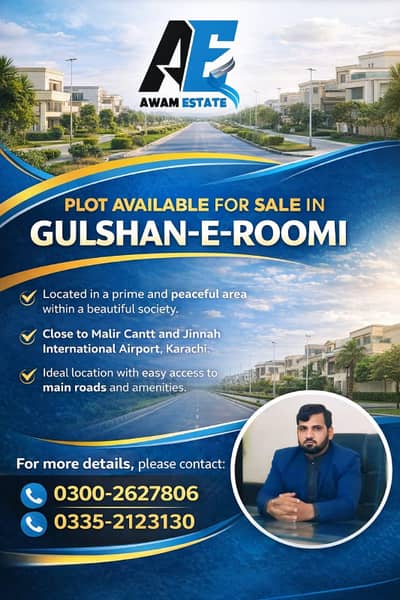 120 aq plot for sale Gulishan E Roomii scheme 33 nice location
