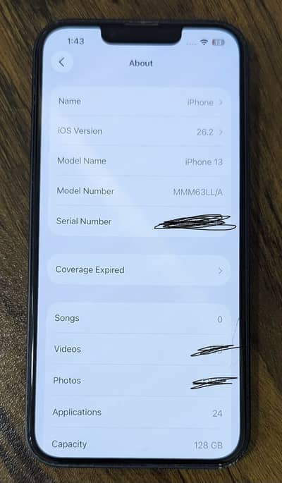 Iphone 13  128 GB JV Non PTA
