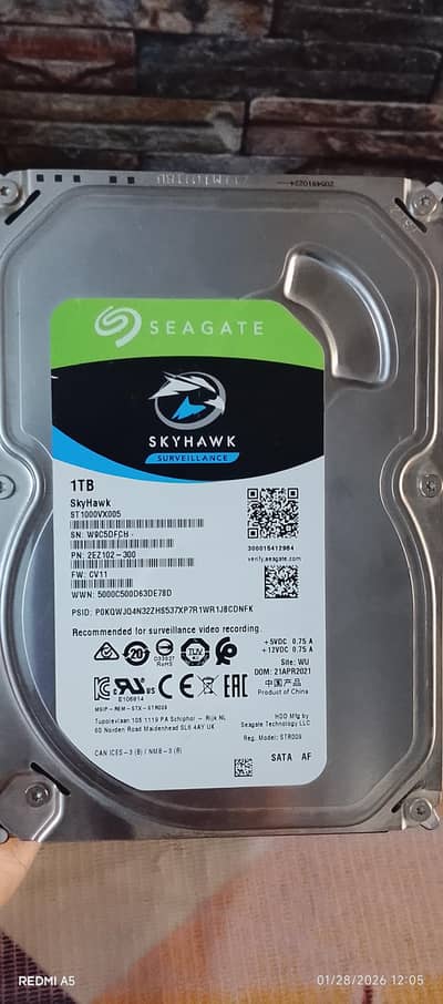 Seagate 1-TB Skyhawk Surveillance Hard Disk with Warranty