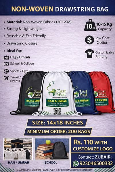 Drawstring bag Dori bag Hajj and umra shoes bag School bag