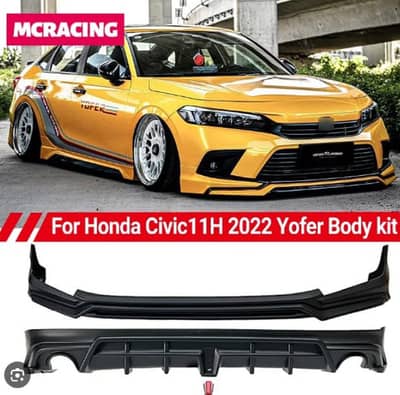 TRD Style Honda Civic Body Kit | Fibre Quality | Unpainted & Repairab